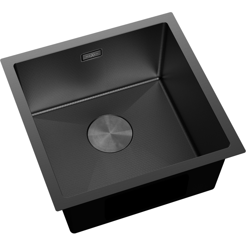 Mexen Trixo мивка от неръждаема стомана с 1 отделение 440 x 440 мм, черен HC - 6413441000-70HC