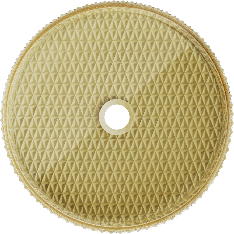 Mexen Aura стъклена умивалник за плот 39 x 39 см, прозрачен/златен - 24013951