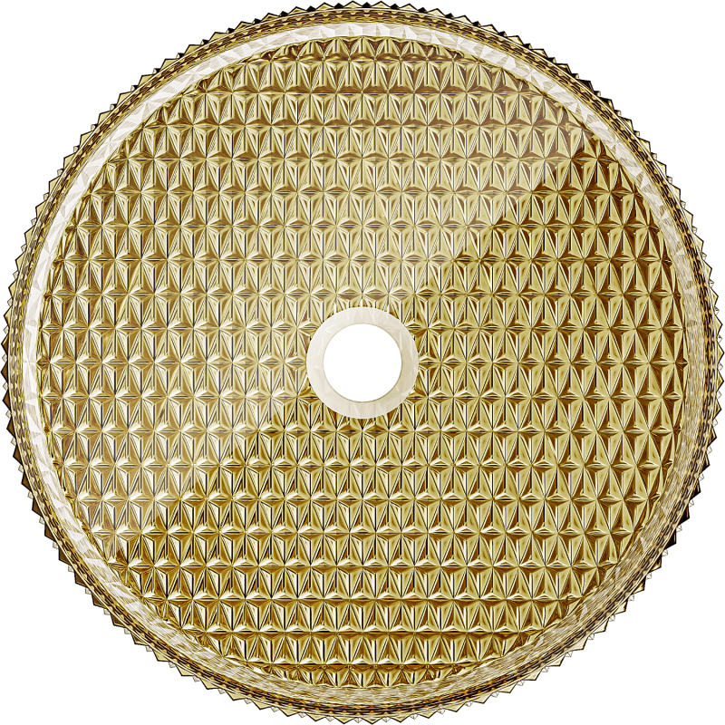 Mexen Aura стъклена мивка над плот 39 x 39 см, златна - 24013952