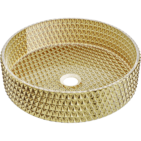 Mexen Aura стъклена мивка над плот 39 x 39 см, златна - 24013952