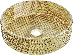 Mexen Aura стъклена мивка над плот 39 x 39 см, златна - 24013952