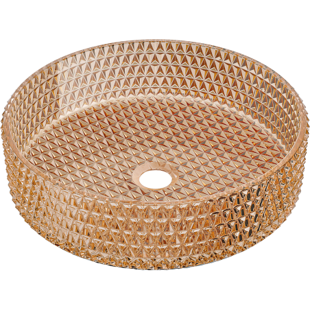 Mexen Aura стъклена умивалник за монтаж върху плот 39 x 39 см, розово злато - 24013968