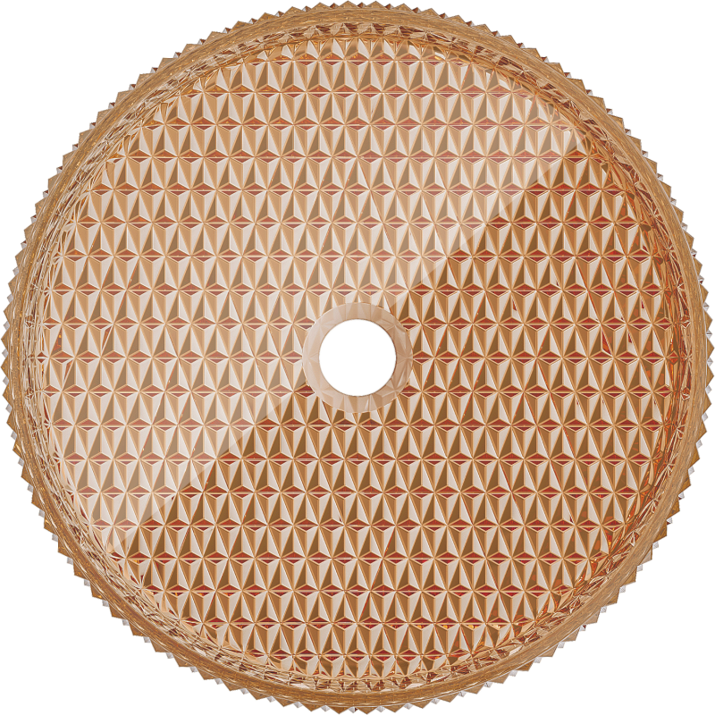 Mexen Aura стъклена умивалник за монтаж върху плот 39 x 39 см, розово злато - 24013968