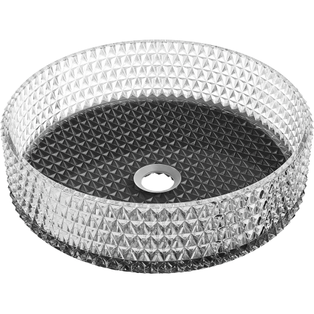 Mexen Aura стъклена мивка за плот 39 x 39 см, прозрачна/черна - 24013971