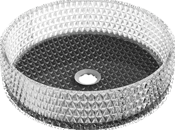 Mexen Aura стъклена мивка за плот 39 x 39 см, прозрачна/черна - 24013971