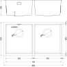 Mexen Binox стоманена мивка с 2 камери 800 x 450 mm, инокс HC - 6421802000-01HC