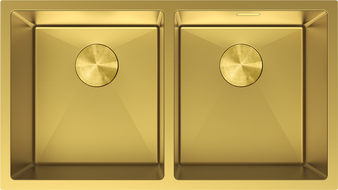 Mexen Binox мивка от неръждаема стомана с 2 отделения 800 x 450 mm, златен - 6421802000-55