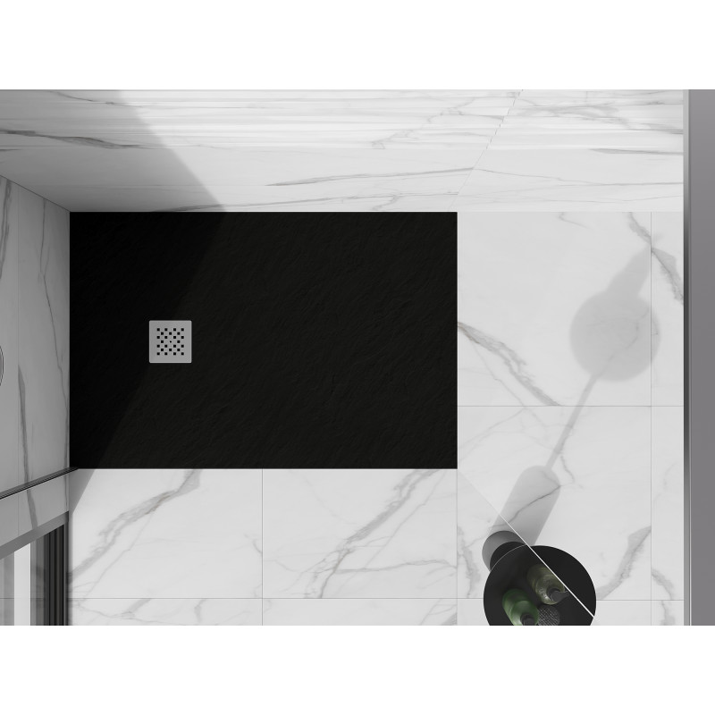 Mexen Stone+ правоъгълна композитна душ кабина 110 x 80 см, черна - 44708011