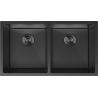 Mexen Binox двоен кухненски мивка от неръждаема стомана 800 x 450 мм, черен - 6421802000-70