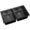 Mexen Binox двоен кухненски мивка от неръждаема стомана 800 x 450 мм, черен - 6421802000-70