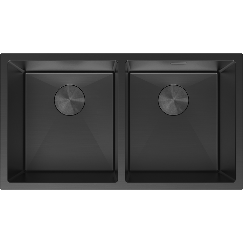 Mexen Binox двоен кухненски мивка от неръждаема стомана 800 x 450 мм, черен - 6421802000-70