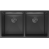 Mexen Binox двоен кухненски мивка от неръждаема стомана 800 x 450 мм, черен - 6421802000-70