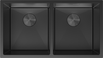 Mexen Binox двоен кухненски мивка от неръждаема стомана 800 x 450 мм, черен - 6421802000-70