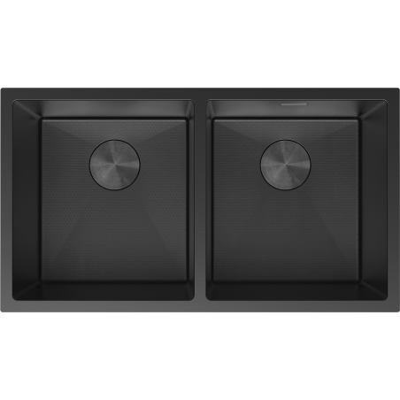 Mexen Binox мивка неръждаема стомана 2-камерна 800 x 450 mm, черна HC - 6421802000-70HC