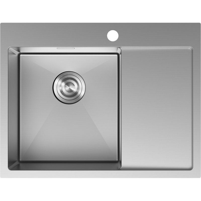 Mexen Exar стоманена кухненска мивка с 1 отделение и отвод, лява 620 x 480 mm,