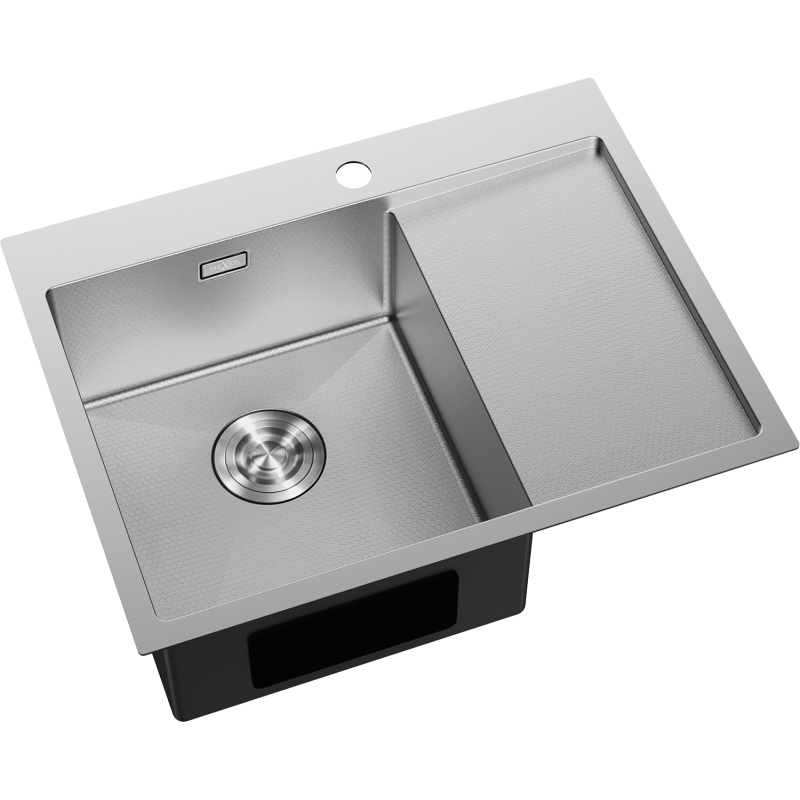 Mexen Exar стоманена мивка с 1 отделение и ляво отцедник 620 x 480 mm, инокс HC - 6431621005L-01HC