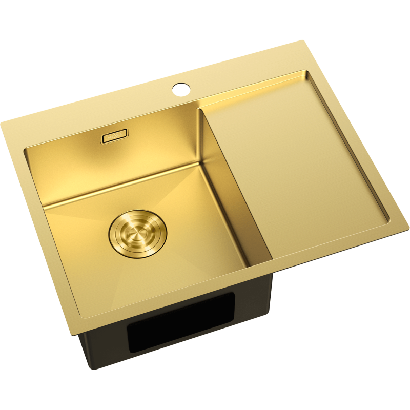 Mexen Exar стоманена мивка с 1 камера и отцедник, лява 620 x 480 мм, златиста