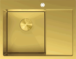 Mexen Exar мивка от неръждаема стомана с 1 отделение и ляв утаекач 620 x 480 мм, златна - 6431621005L-55