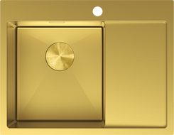 Mexen Exar стоманена мивка с 1 камера и отцедник, лява 620 x 480 мм, златиста