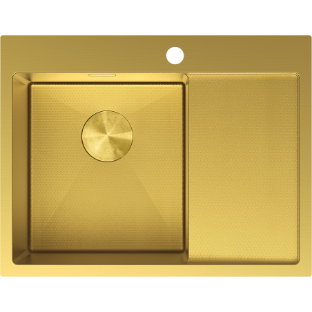 Mexen Exar кухненска мивка от стомана с 1 камера и ляв плот 620 x 480 мм, златен HC - 6431621005L-55HC