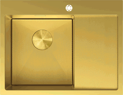 Mexen Exar кухненска мивка от стомана с 1 камера и ляв плот 620 x 480 мм, златен HC - 6431621005L-55HC