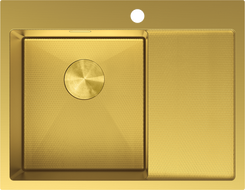 Mexen Exar стоманена мивка с 1 отделение и отцедник, лява 620 x 480 мм, златист HC