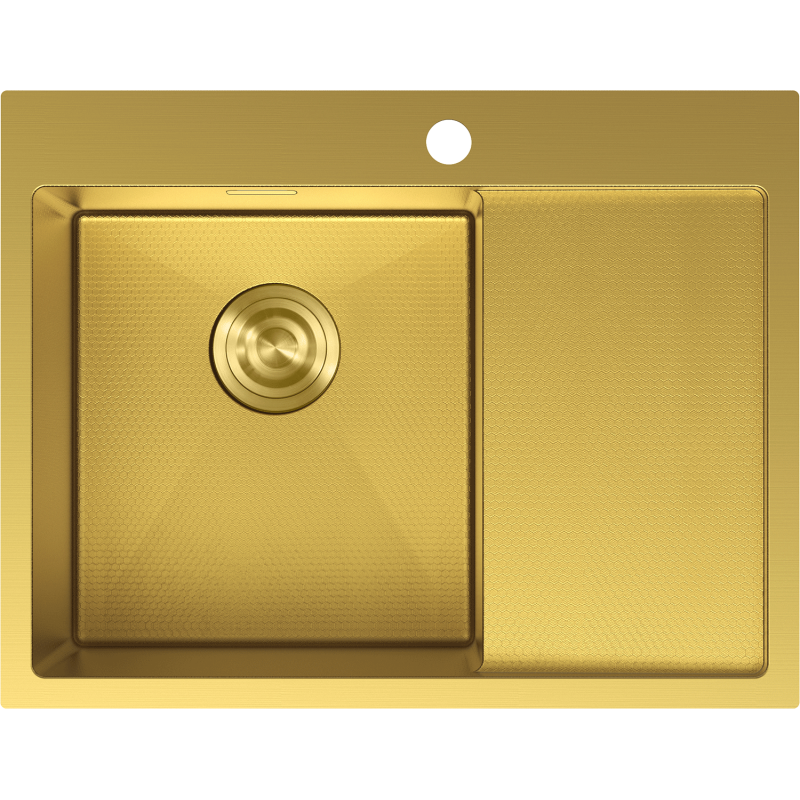 Mexen Exar стоманена мивка с 1 отделение и отцедник, лява 620 x 480 мм, златист HC