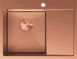 Mexen Exar стоманена мивка с 1 отделение и отцедник, ляв, 620 x 480 мм, мед