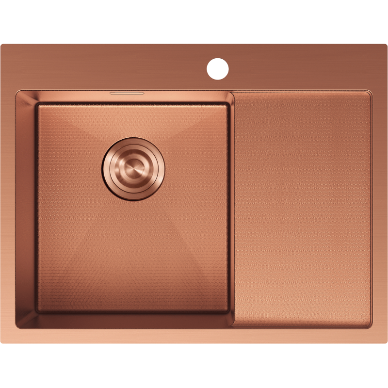 Mexen Exar стоманена мивка с 1 камера и отцедник, лява 620 x 480 mm, мед HC