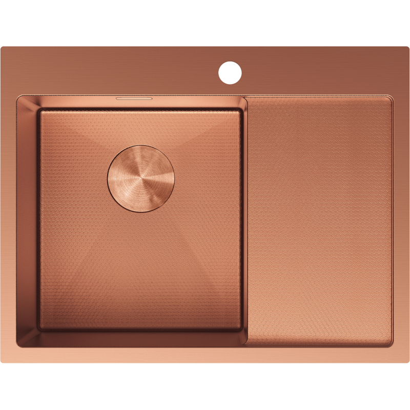 Mexen Exar стоманена мивка с 1 камера и отцедник, лява 620 x 480 mm, мед HC
