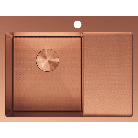 Mexen Exar стоманена мивка с 1 камера и отцедник, лява 620 x 480 mm, мед HC