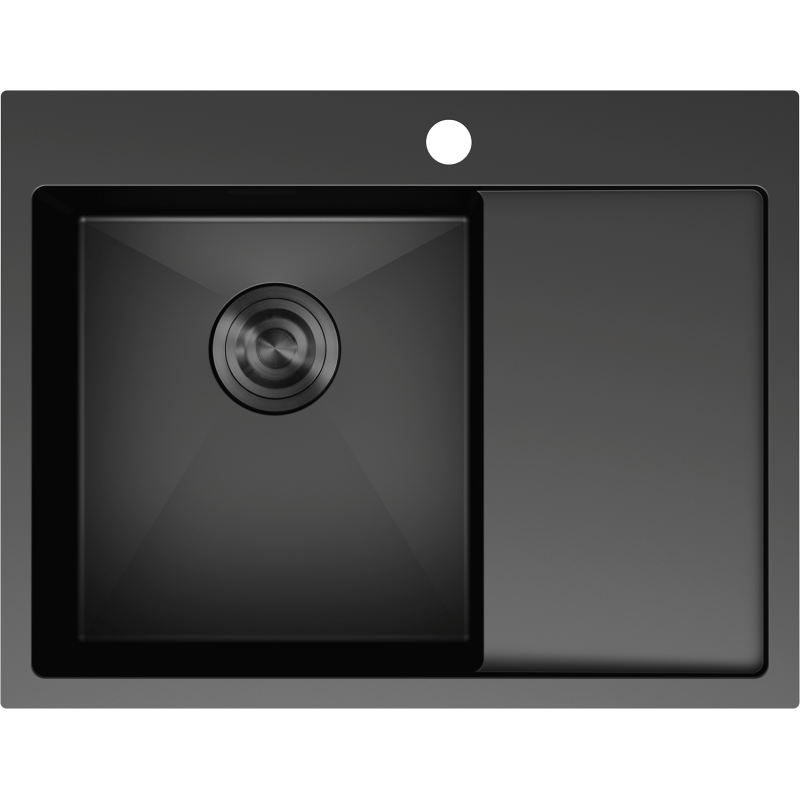 Mexen Exar стоманена мивка с едно корито с отцедник, лява 620 x 480 мм, черна
