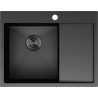 Mexen Exar стоманена мивка с едно корито с отцедник, лява 620 x 480 мм, черна