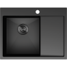 Mexen Exar стоманена мивка с едно корито с отцедник, лява 620 x 480 мм, черна