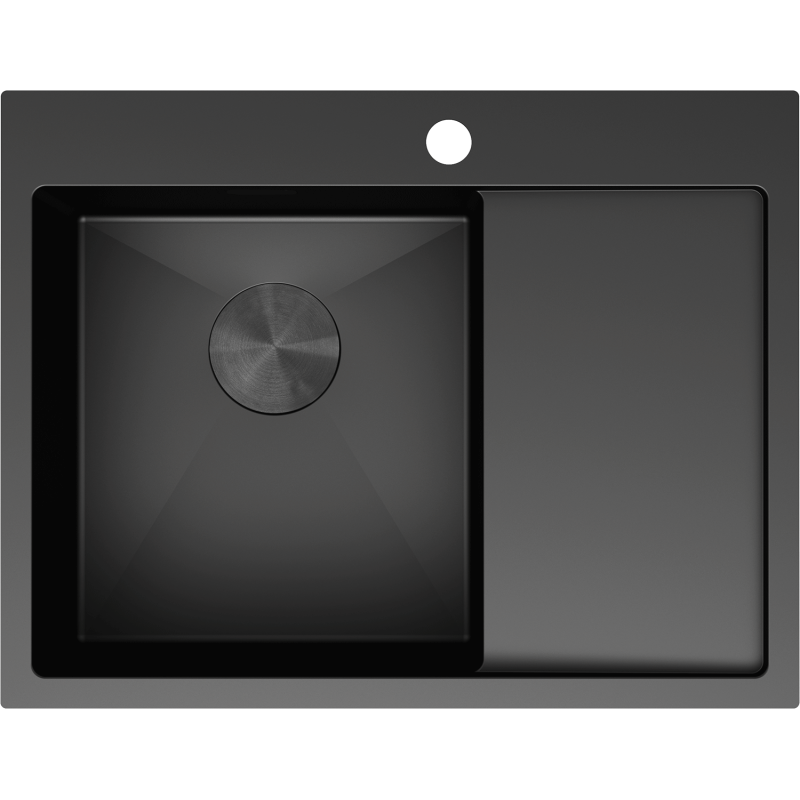 Mexen Exar стоманена мивка с едно корито с отцедник, лява 620 x 480 мм, черна