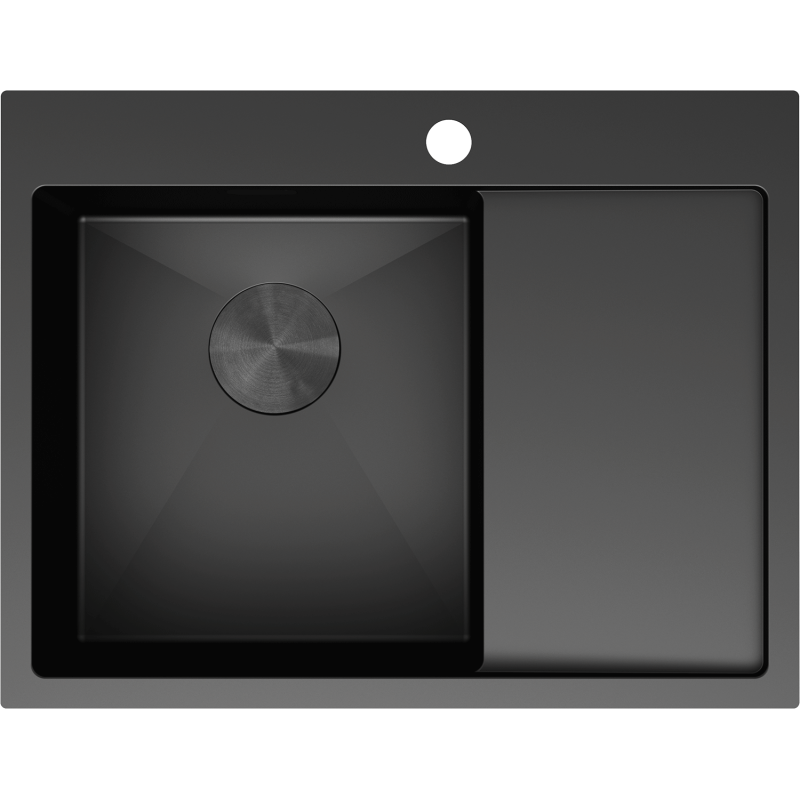 Mexen Exar стоманена мивка с едно корито с отцедник, лява 620 x 480 мм, черна