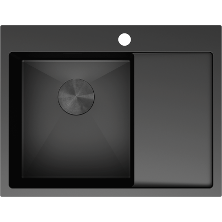 Mexen Exar стоманена мивка с едно корито с отцедник, лява 620 x 480 мм, черна