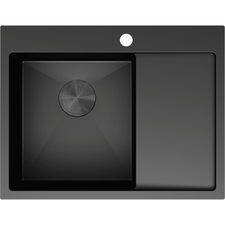 Mexen Exar стоманена мивка с едно корито с отцедник, лява 620 x 480 мм, черна