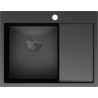 Mexen Exar стоманена мивка с едно корито с отцедник, лява 620 x 480 мм, черна