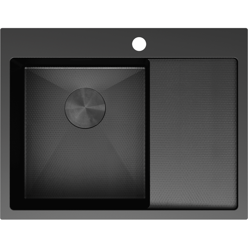 Mexen Exar стоманена кухненска мивка с 1 отделение и улей, лява 620 x 480 mm,