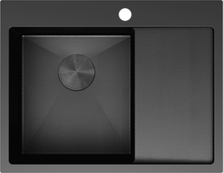 Mexen Exar стоманена кухненска мивка с 1 отделение и улей, лява 620 x 480 mm,