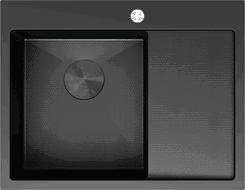 Mexen Exar стоманена мивка с 1 отделение и ляво оттичане 620 x 480 мм, черен HC - 6431621005L-70HC