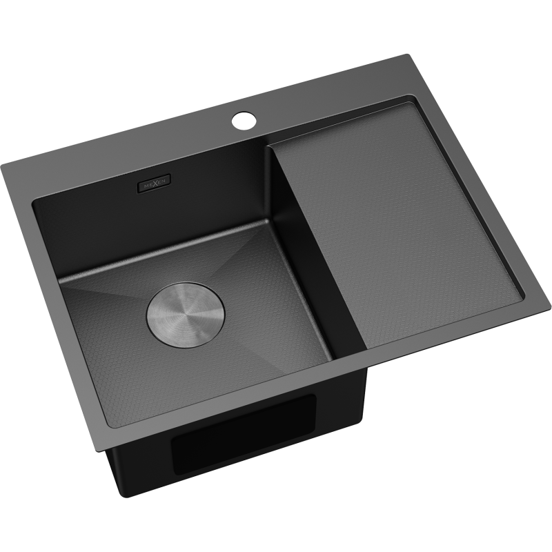 Mexen Exar стоманена кухненска мивка с 1 отделение и улей, лява 620 x 480 mm,