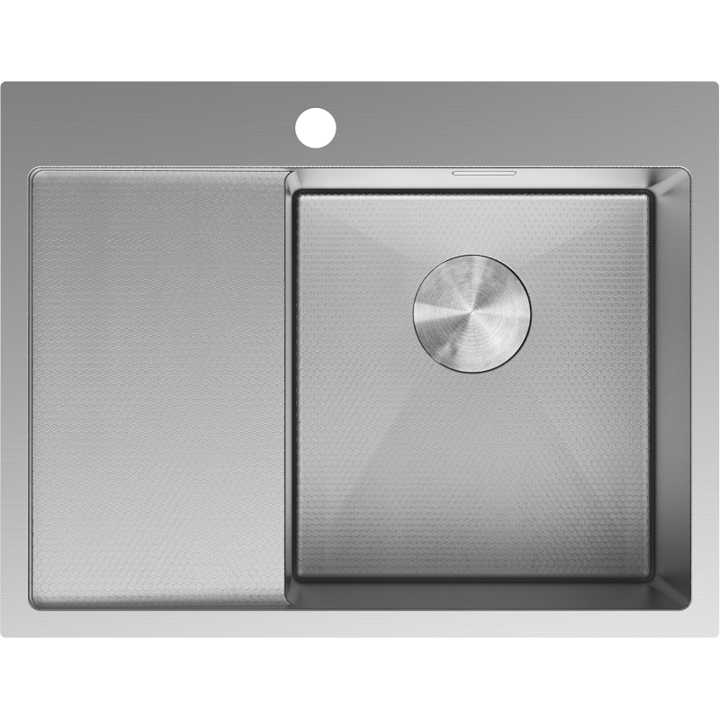 Mexen Exar стоманена мивка с 1 отделение и дъска за отцеждане, дясно 620 x 480 mm,