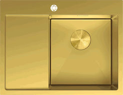 Mexen Exar мивка от неръждаема стомана с 1 отделение с десен плот 620 x 480 мм, златен - 6432621005P-55