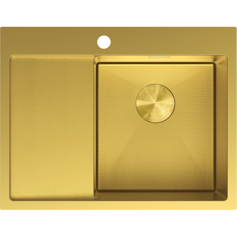 Mexen Exar стоманена кухненска мивка с 1 камера с отцедник, дясна 620 x 480 мм,