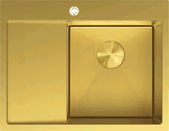 Mexen Exar кухненска мивка от неръждаема стомана с 1 корито и дясно отцеждане 620 x 480 мм, златна HC - 6432621005P-55HC