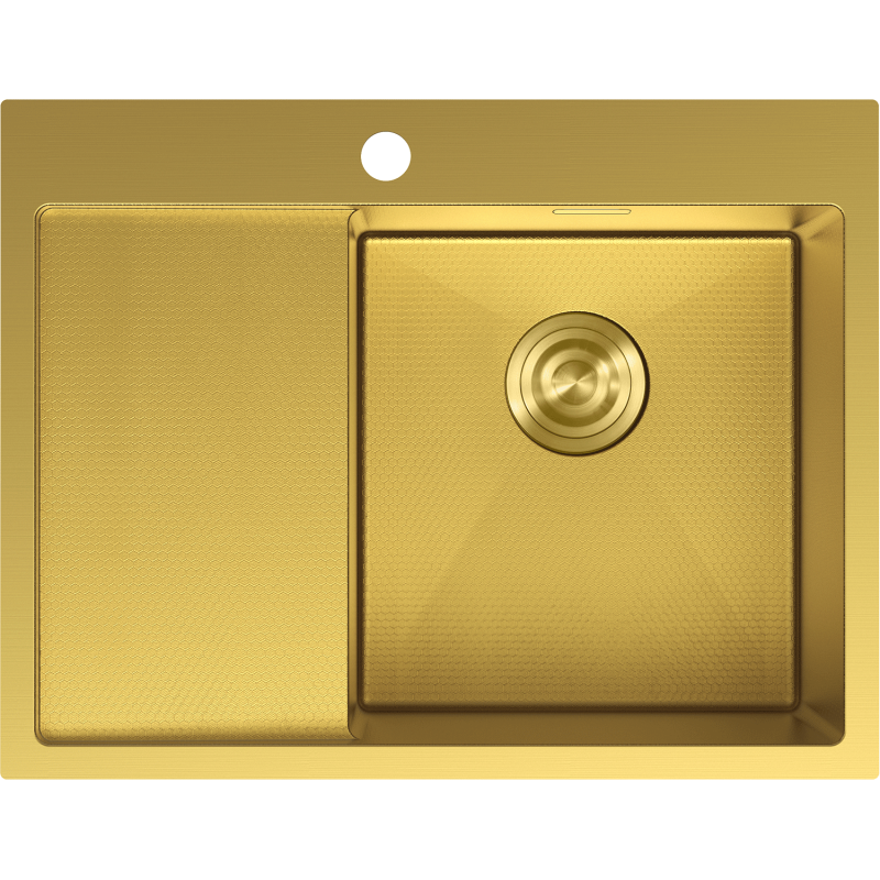 Mexen Exar стоманена кухненска мивка с 1 камера с отцедник, дясна 620 x 480 мм,