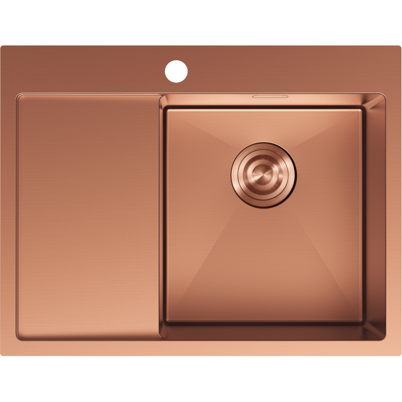 Mexen Exar стоманена кухненска мивка с 1 отделение и отцедник, дясна 620 x 480