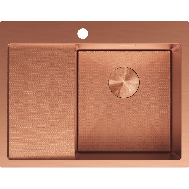 Mexen Exar стоманена мивка с 1 отделение и дренаж вдясно 620 x 480 мм, мед HC - 6432621005P-65HC